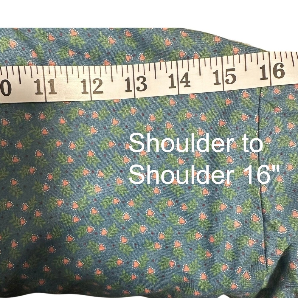 Vtg Prairie Country School Dress Blue‎ Floral High Neck Cottage Core Small - Picture 13 of 15
